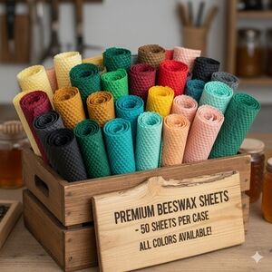 Pure Beeswax Sheets 50 per case